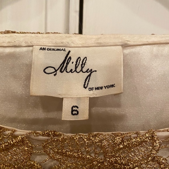 Milly Liana Gold Lace Mini Dress - Picture 5 of 5